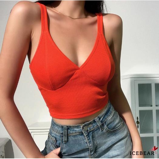 Áo Dệt Kim Sát Nách Cổ Chữ V Dáng Ôm Quyến Rũ Cho Nữ