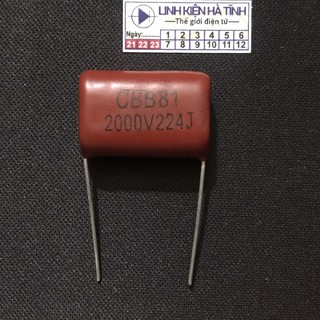 Tụ cbb81 2000v224j 224k 0.22uf 2000v kích thước chân 24mm