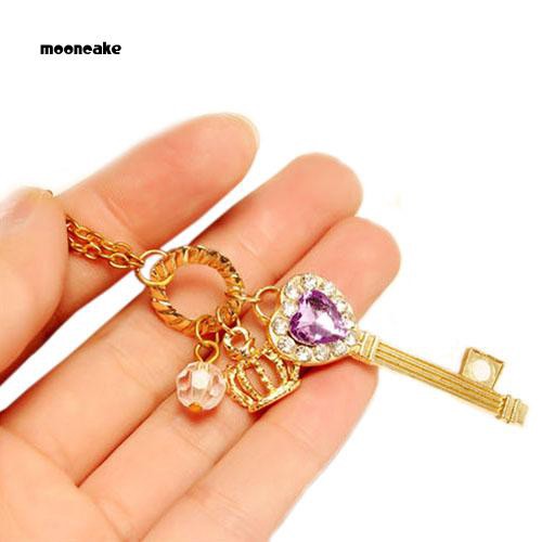 Dây chuyền hình chìa khóa trái tim đính đá thời trang