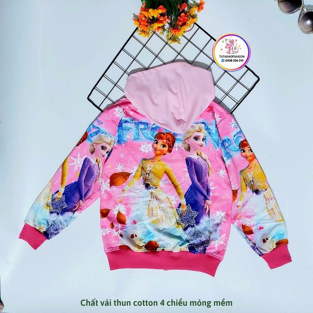 Áo khoác bé gái size đại công chúa elsa anna hàng shop cao cấp 24 đến 40kg