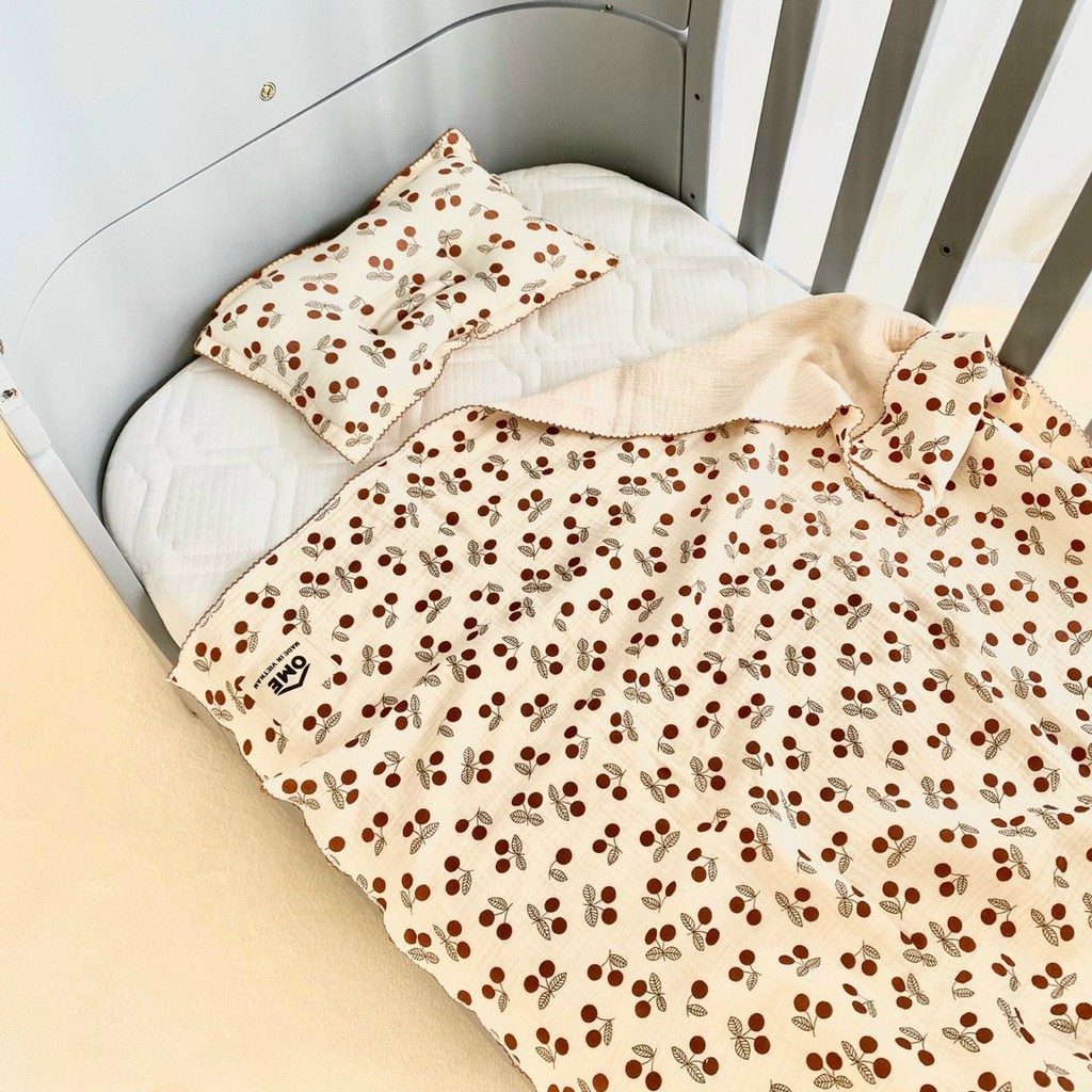 Set Chăn Gối Đa Năng OME Vải Xô Siêu Mềm Cho Bé Từ Sơ Sinh Đến 6 Tuổi