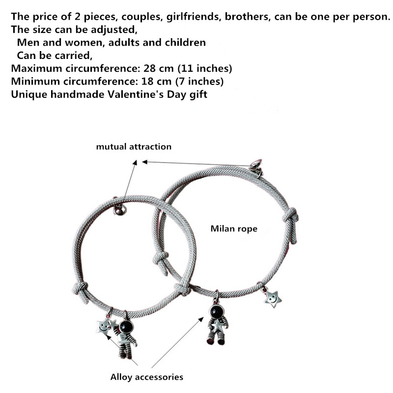 Cặp Vòng Tay Mặt Hình Phi Hành Gia Và Ngôi Sao Nhiều Kiểu Tùy Chọn Có Nam Châm Cho Các Cặp Đôi | BigBuy360 - bigbuy360.vn