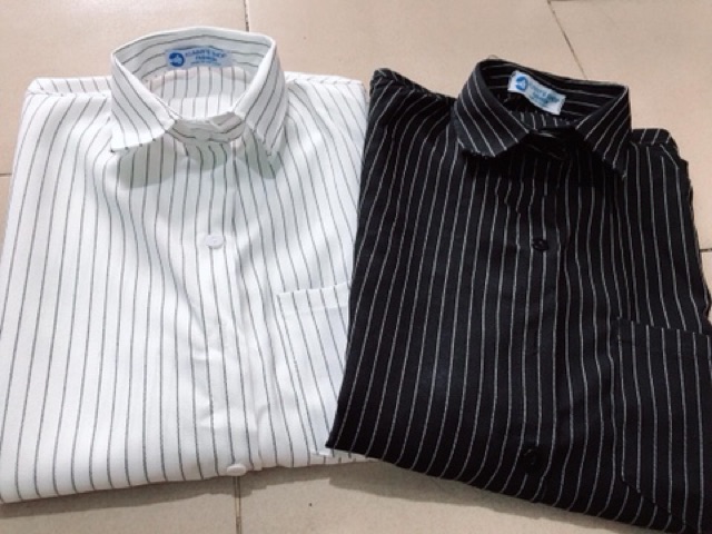 Sơ mi oversize đen sọc trắng