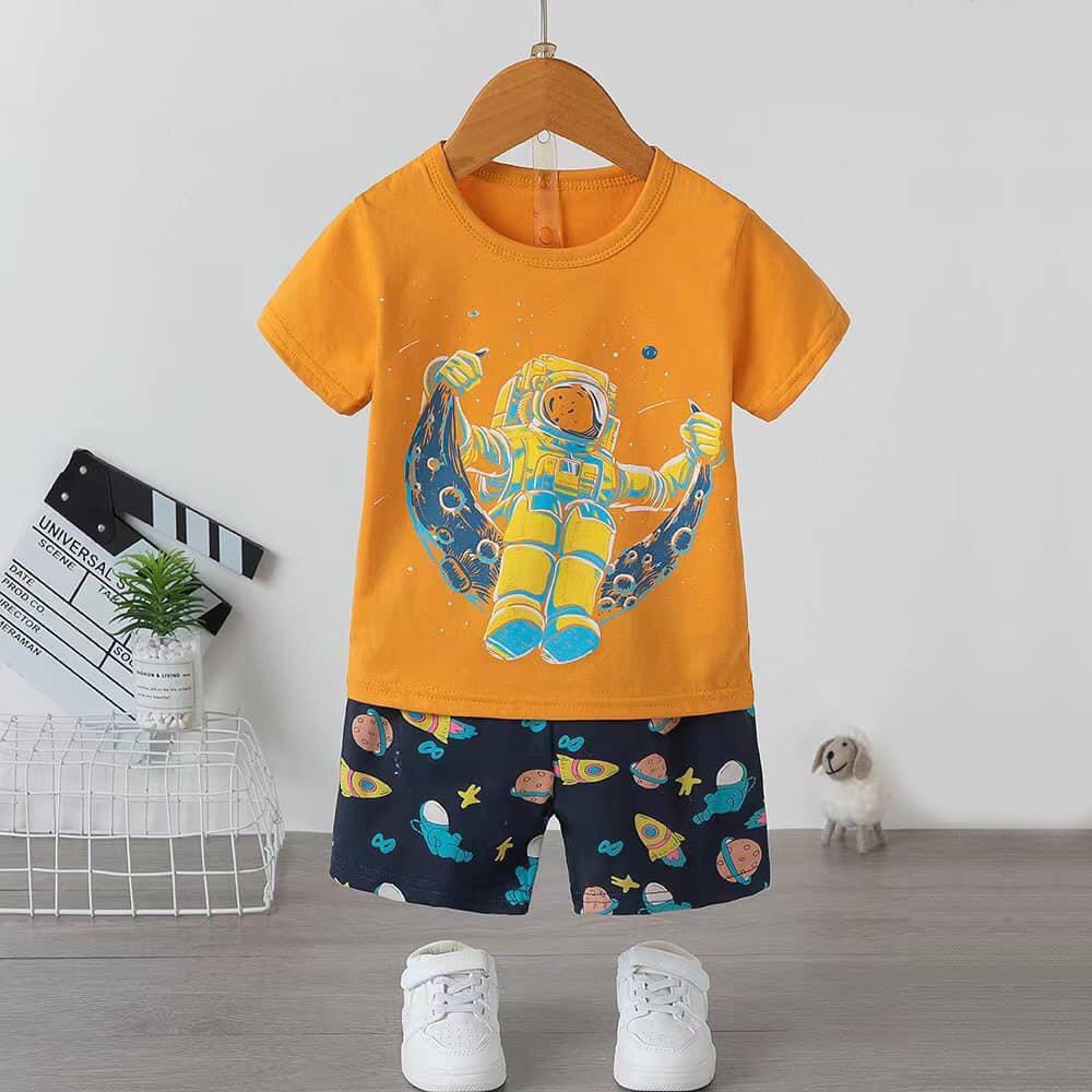 Đồ bộ bé trai - Bộ thun cotton xuất Hàn cộc tay cho bé trai từ 7 - 22kg