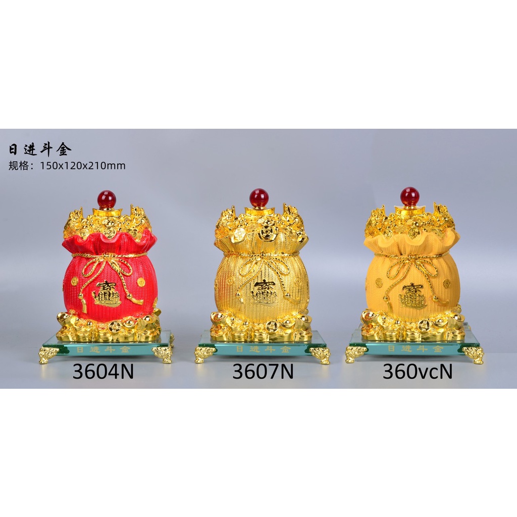 Túi Tài Lộc Phong Thuỷ - Túi KIm Nguyên Bảo Hút Tài Lộc - Túi Vàng trang trí bàn thờ Thần Tài đế kính