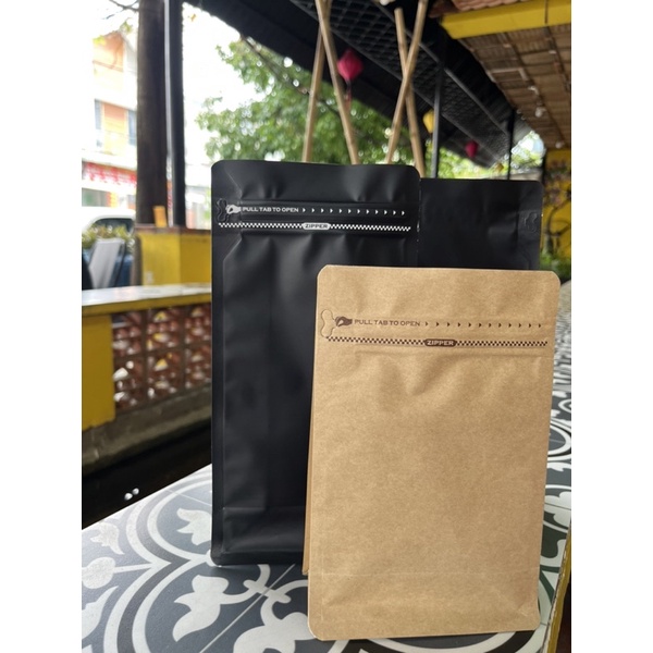 Túi zip GIẤY kraft - 8 cạnh đựng trà cafe
