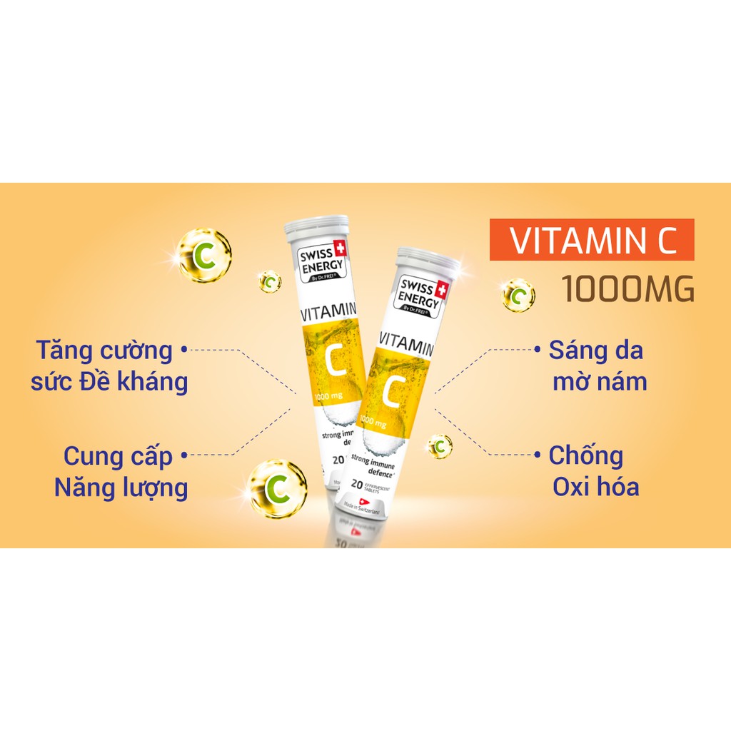 [Combo] Vitamin C Tăng Sức Đề Kháng Bảo Vệ Sức Khỏe - Nhập Khẩu Từ Châu Âu (5 Tuýp) | BigBuy360 - bigbuy360.vn