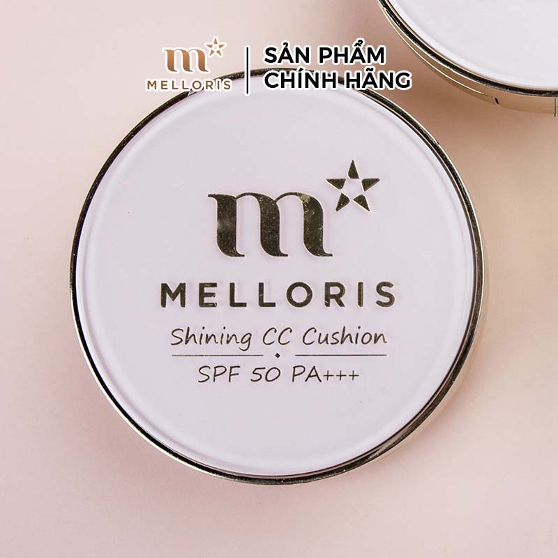 Phấn Nền Melloris Shining CC Cushion SPF 50 PA+++ Làm Sáng Đều Màu Da PV1003