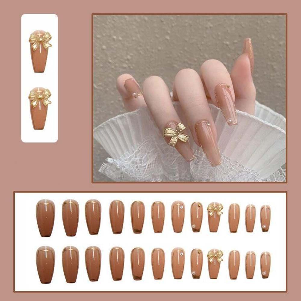 BEAUTY Móng Tay Giả Trang Trí Toàn Diện Dễ Thương Cho Nữ