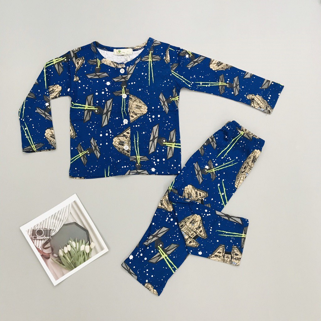 Quần áo thu đông cho bé trai, đồ bộ dài tay cho bé, chất cotton, size 1-7 - SUNKIDS