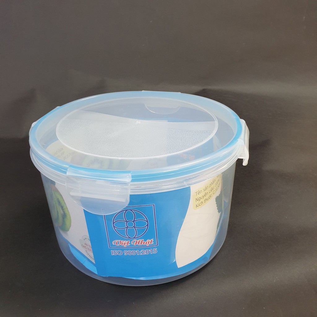 Hộp để thực phẩm cao cấp chuẩn Việt Nhật, hộp đựng thức ăn để tủ lạnh loại xịn, hình tròn cỡ số 3, có nắp đạy chắc