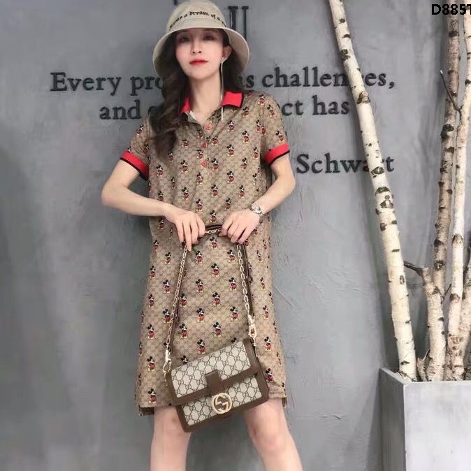 Đầm Tay Lửng In Hình Chuột Mickey Dễ Phối Đồ Thời Trang Mùa Hè Dành Cho Nữ