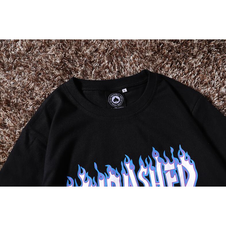 Áo Thun Cotton Tay Ngắn In Chữ Thrasher Magazine Cá Tính Cho Nam Và Nữ