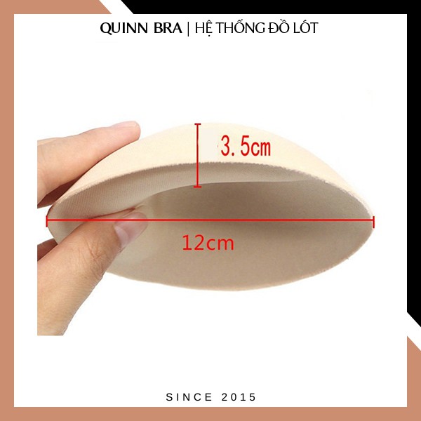 Set 2 Miếng Đệm Mút Độn Ngực  hình tròn siêu đẩy ti QUINN BRA - Xốp lót áo bra nâng ngực tạo khe