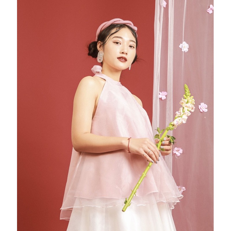 [Mã 33FASHIONSALE giảm 12% đơn 99K] ÁO KIỂU - KARA TOP - ÁO YẾM VOAN KÍNH DÁNG BỒNG - A0037