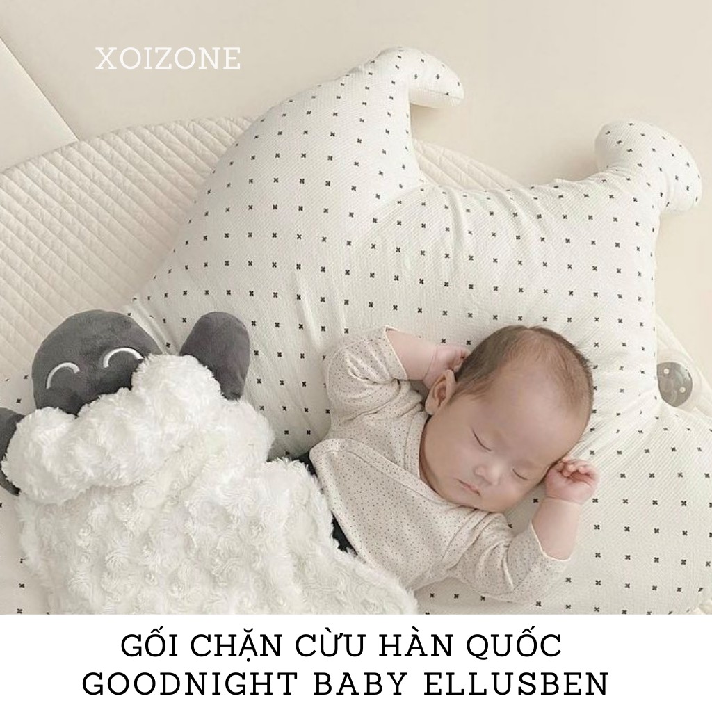 (Chính hãng) Gối chặn cừu Goodnight Baby Ellusben Hàn Quốc (Gối có hình hoa)