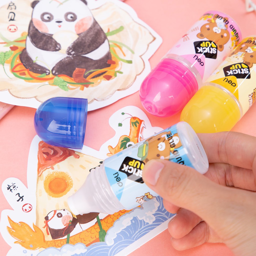 Keo dán giấy Deli 7301 keo dán giấy học sinh họa tiết hình gấu dễ thương ANKICO