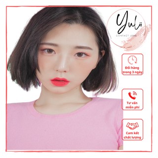 Lens cận Ann365 màu nâu có không độ -loạn thi, kính áp tròng nội địa Hàn dùng 1 ngày đeo êm suốt 8 tiếng|YULII LENS