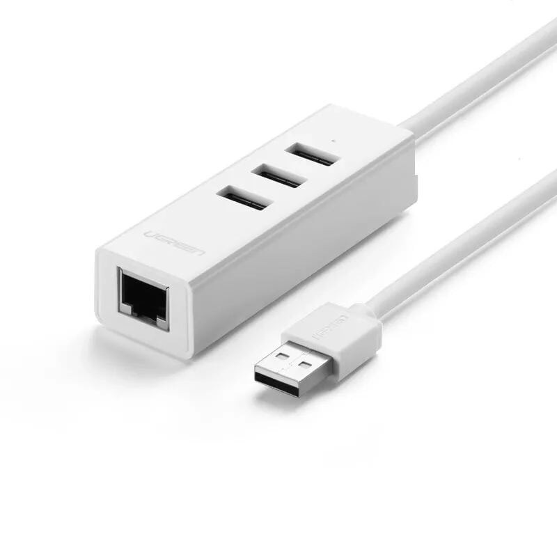 HUB Bộ chia 3 cổng USB 2.0 kèm cổng mạng Lan Ethernet RJ45 10/100 Mbps chính hãng Ugreen 30297 cao cấp