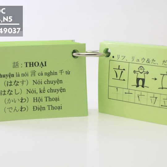 Thẻ Học Kanji Sơ Cấp N5, N4 (Bộ 3 Flashcard)