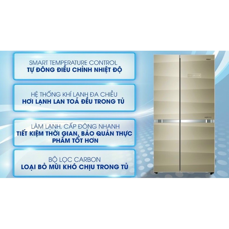 Tủ lạnh Aqua Inverter 518 lít AQR-IG585AS SG ( HÀNG TRƯNG BÀY NEW BẢO HÀNH CHÍNH HÃNG 2 NĂM )