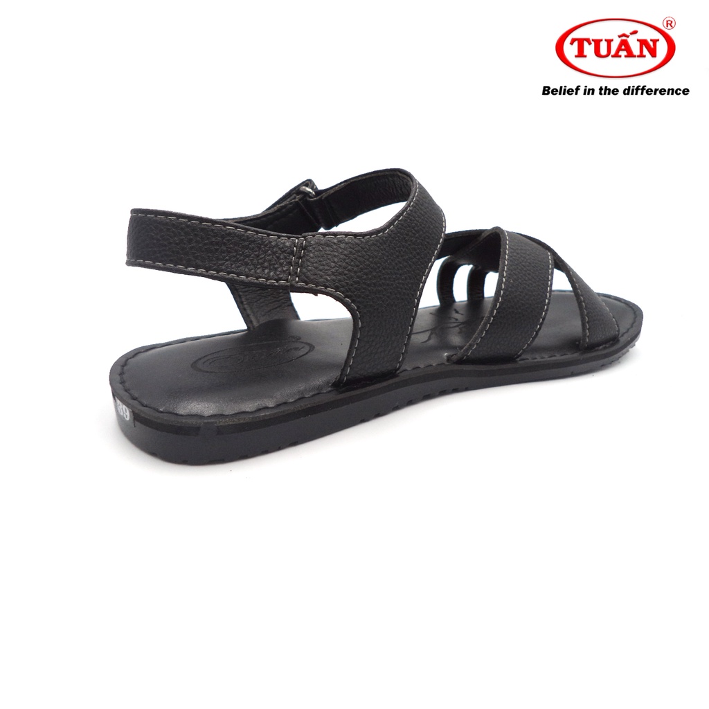 Xăng đan nữ đế bằng quai da bò tự nhiên thương hiệu Tuấn AXHU-H37