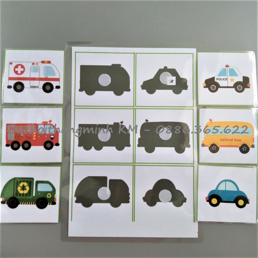 HỌC LIỆU - MATCHING Tìm cặp Ghép bóng ô tô - Tương tác bóc dán, giúp trẻ phát triển tư duy logic