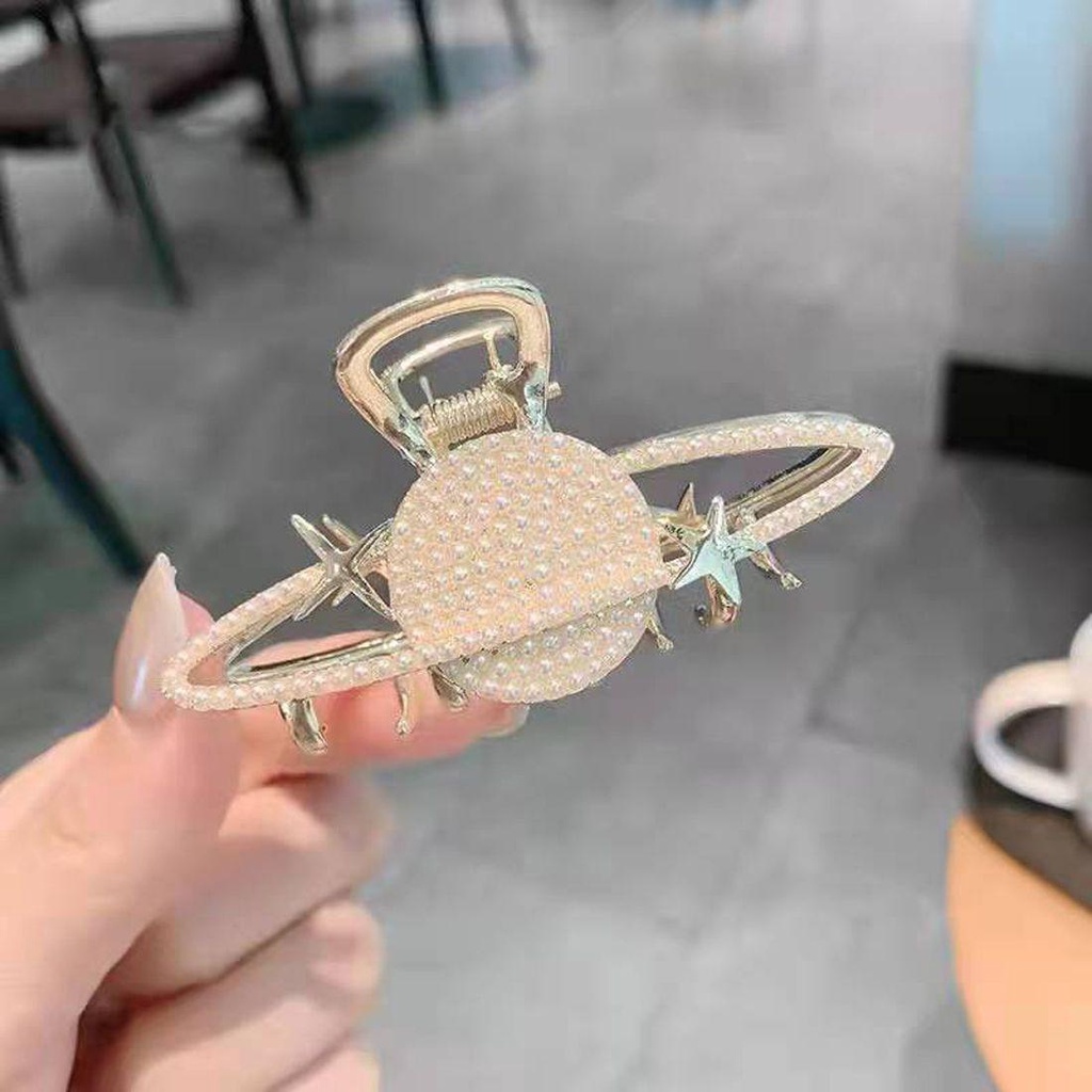 Kẹp Càng Cua Bằng Niken Hình Hành Tinh|Kẹp Tóc Dày Dặn Phong Cách Hàn Quốc Cho Nữ