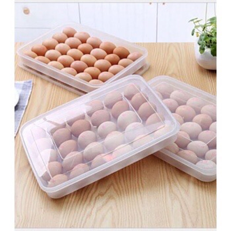 Hộp đựng trứng 24 quả, hộp bảo quản trứng tủ lạnh chống bể vỡ có nắp dậy