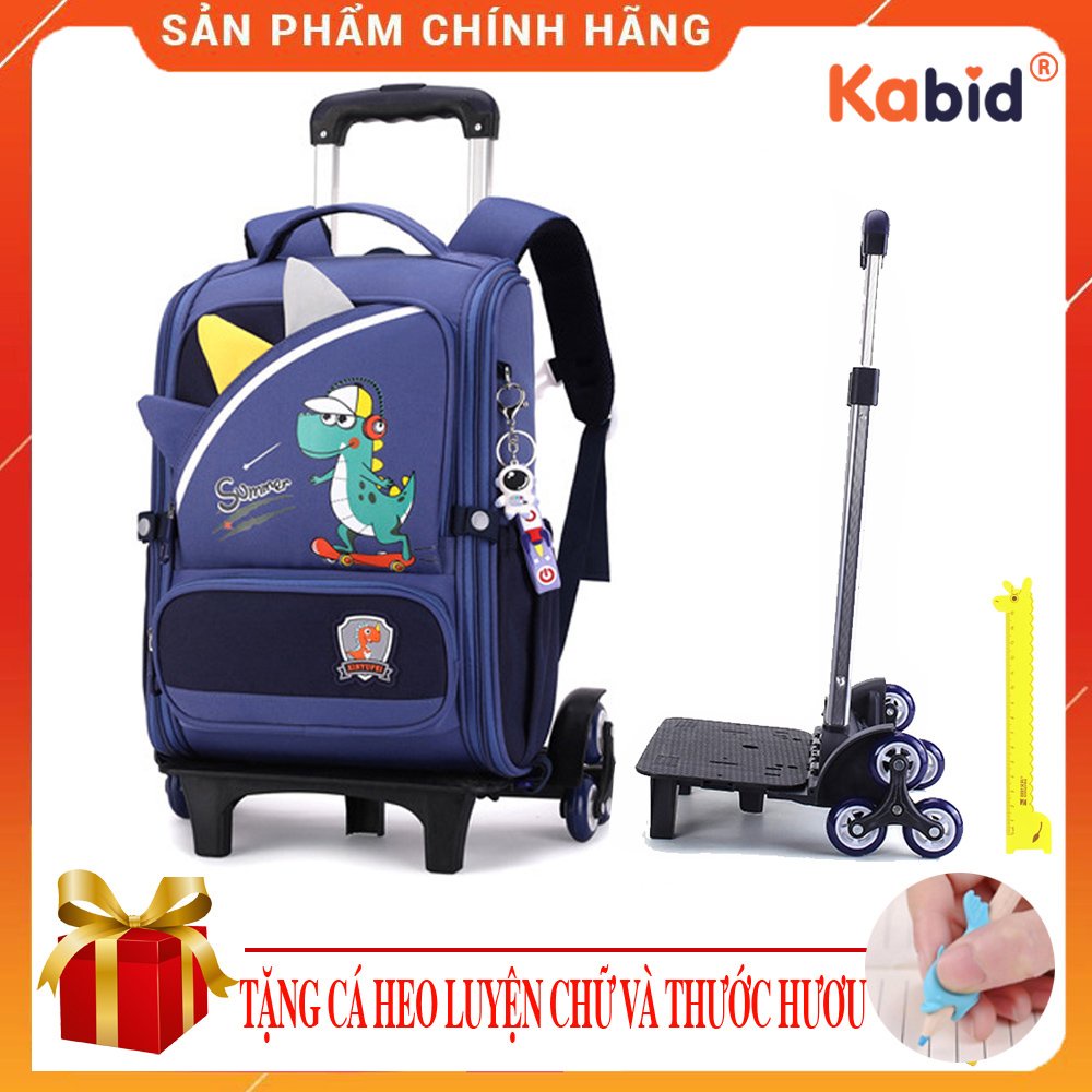 Balo kéo 6 bánh xe cho bé trai, bé gái cấp 1 -2, bộ balo kéo 06 bánh xe lướt trên mọi địa hình kèm móc khóa