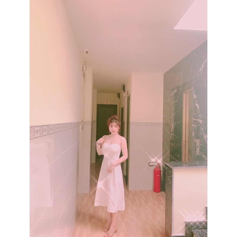 đầm 2 dây + thổ cẩm