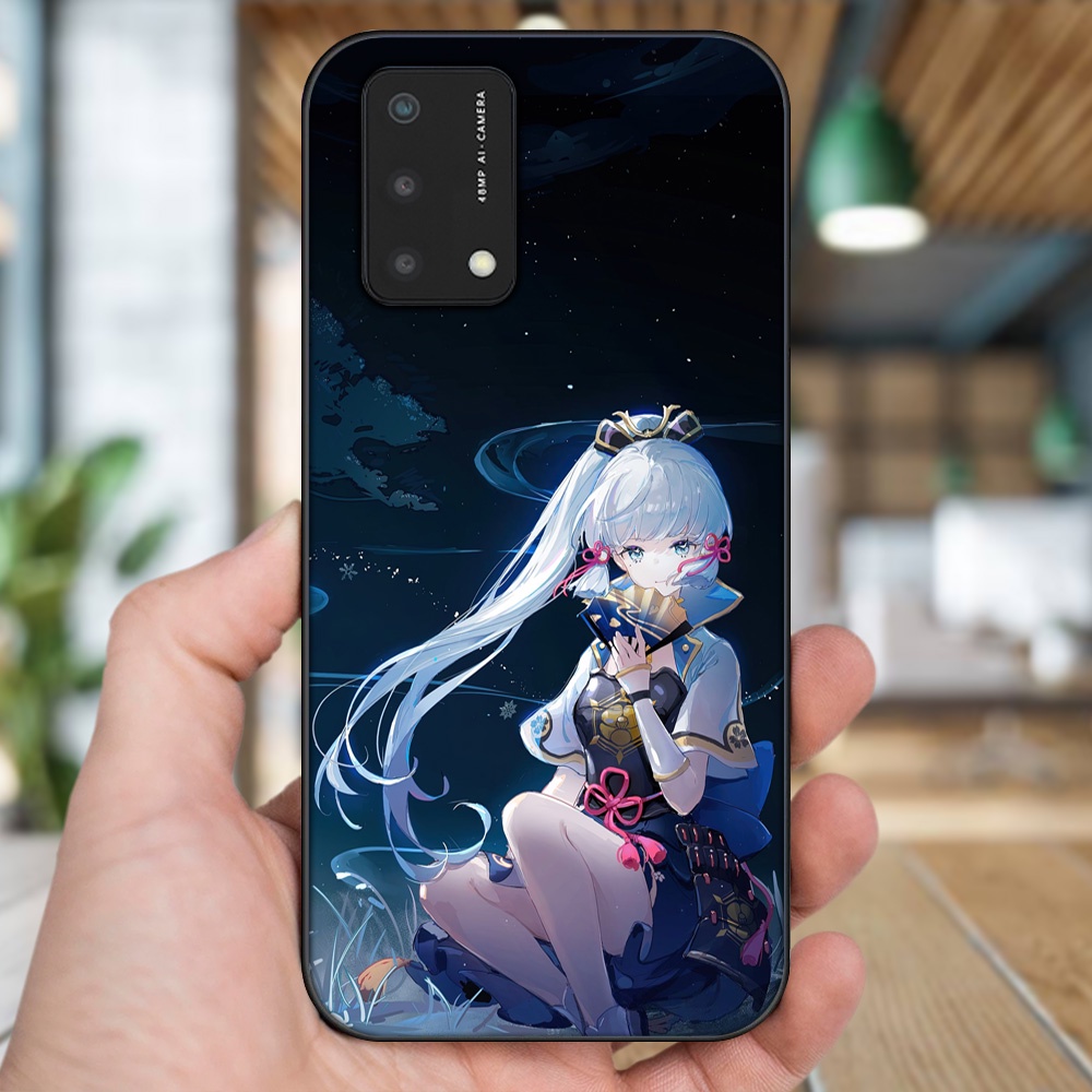 Ốp lưng Oppo A74, A93 5G, A95 viền đen in hình Ayaka Genshin Impact