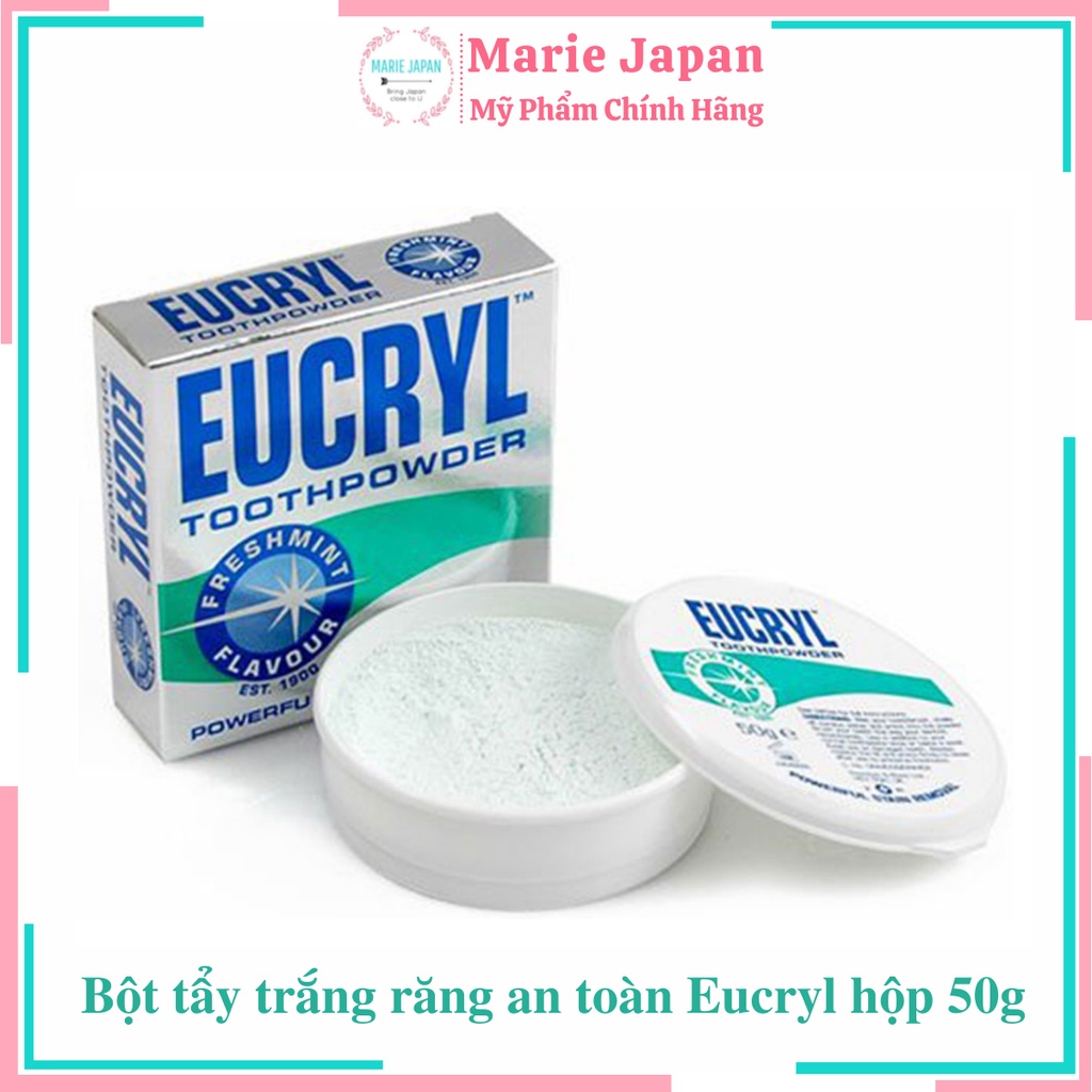 Bột tẩy trắng răng hương bạc hà Eucryl Powerful Stain Removal Toothpowder