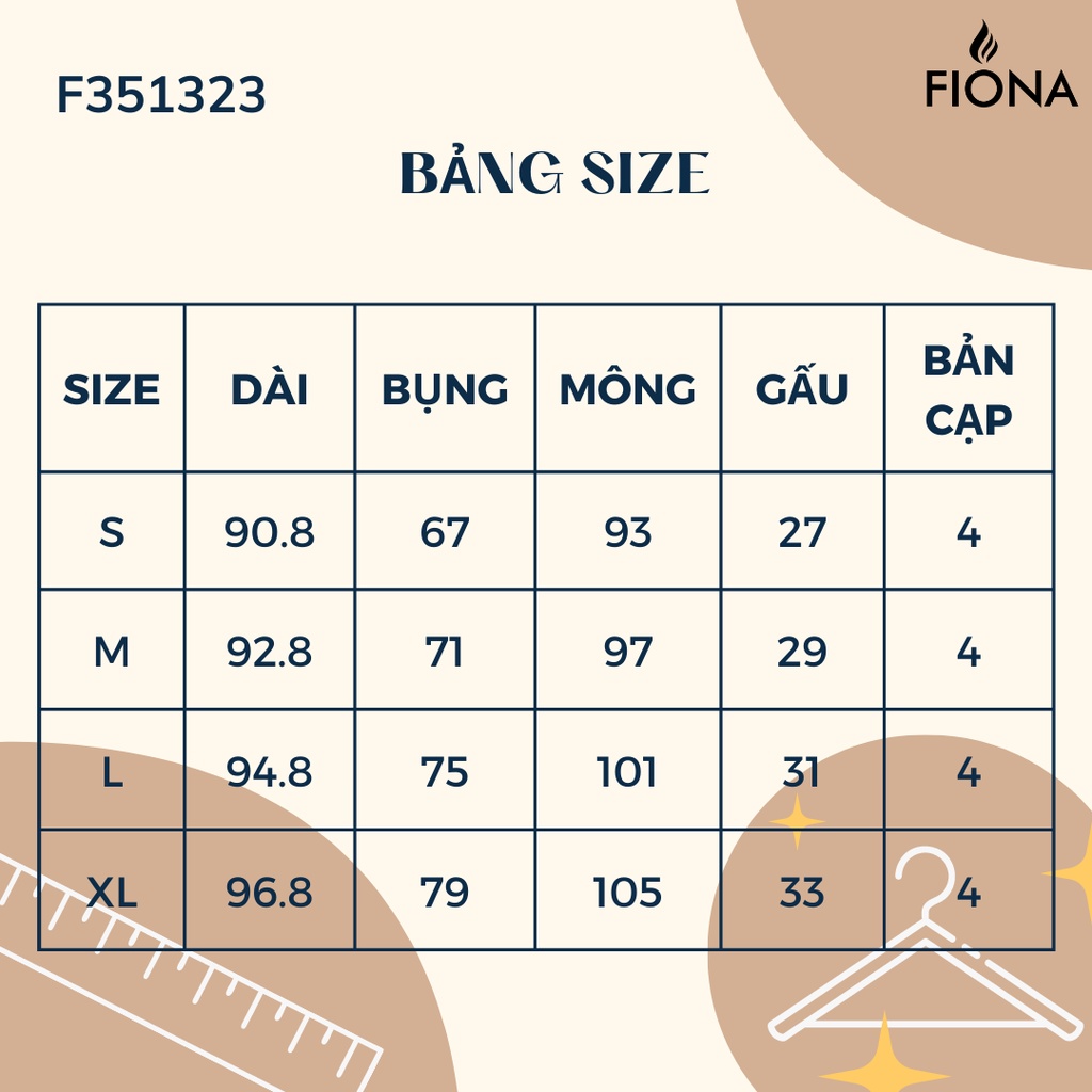 Quần tây nữ dáng Baggy FIONA, Quần Công Sở Nữ kẹp mặt đai trang trí F351323