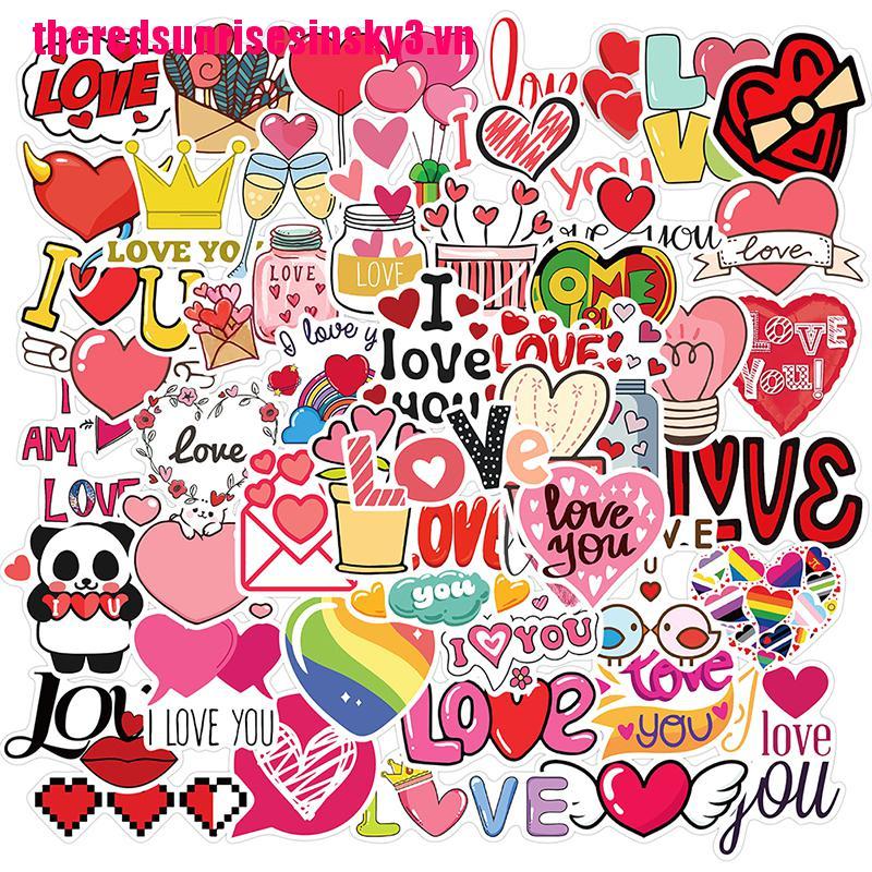 Bộ 50 Miếng Dán Chữ Love Trang Trí Laptop