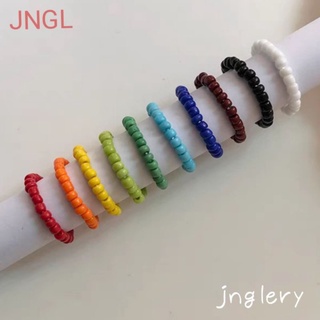 Nhẫn Nữ Co Giãn Kiểu Dáng Basic Hạt Cườm 2mm Nhiều Màu Sắc R6