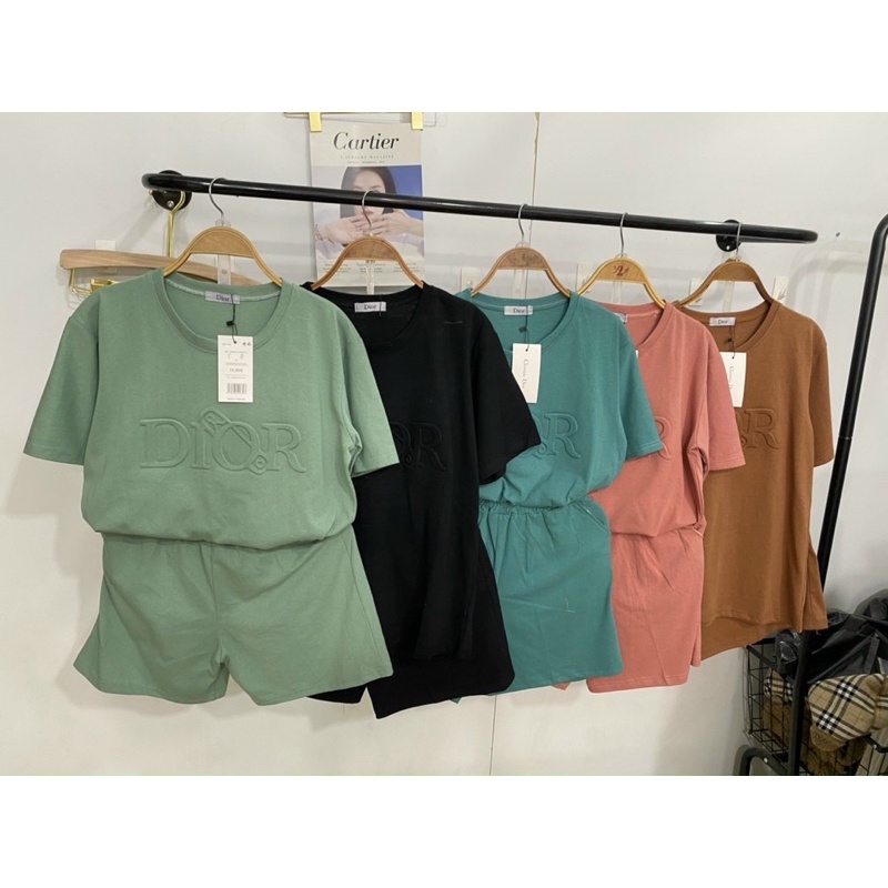 Bộ thun cộc tay set đồ quần short kèm áo phông form rộng tay lỡ hàn quốc Ulzzang