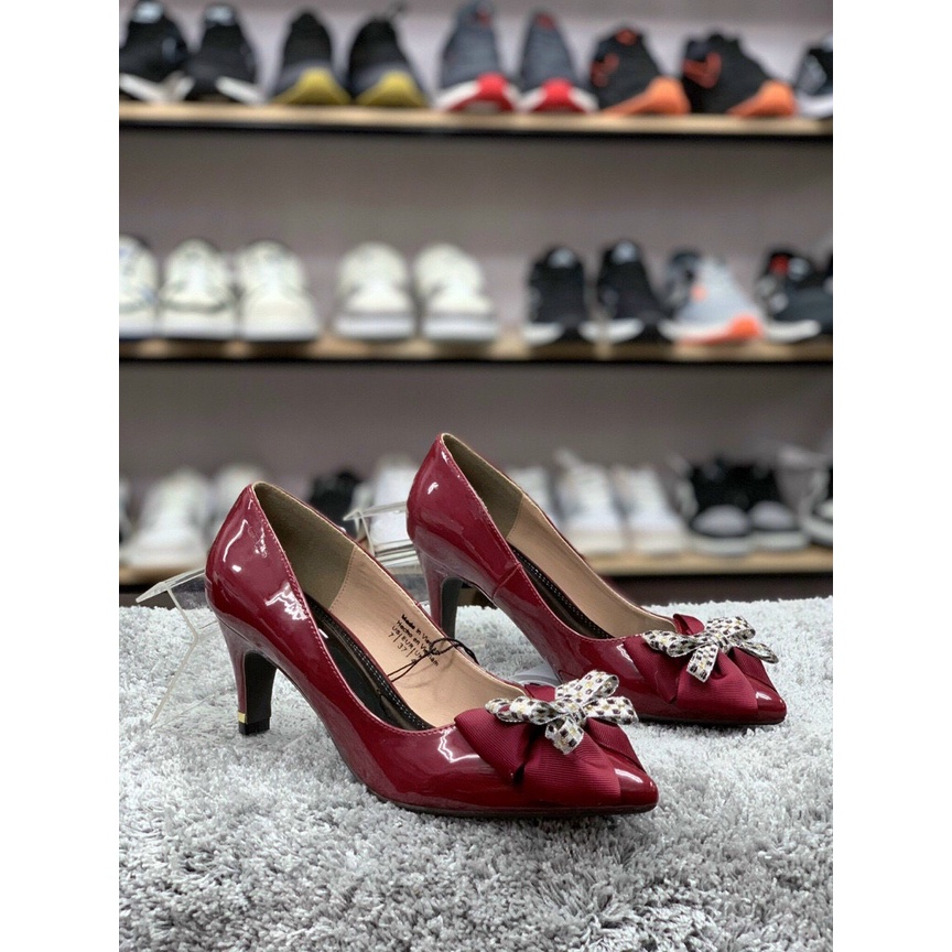 Giày Cao Gót Nữ mũi nhọn có nơ thanh lịch xinh xắn gót 5p