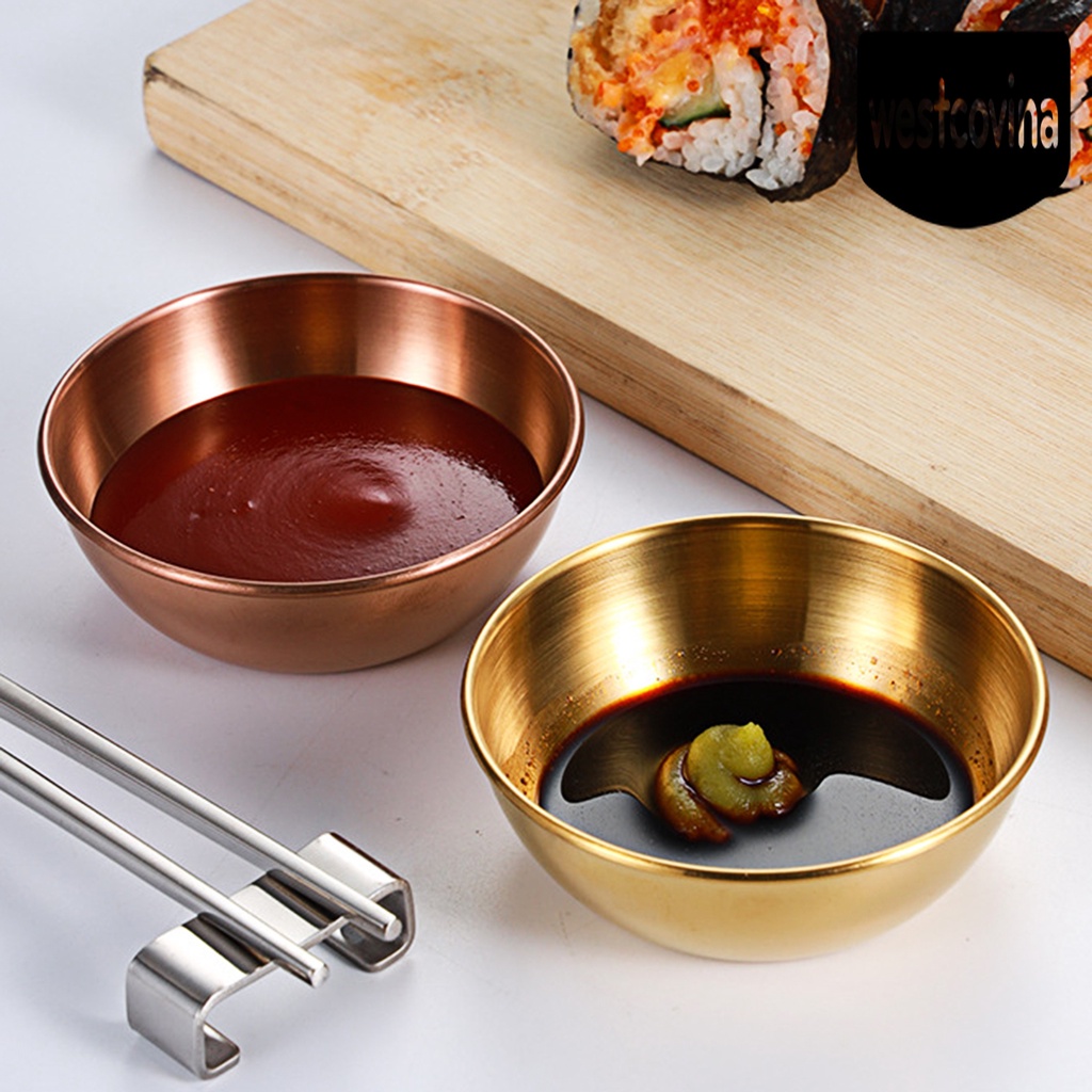[Hot]☀ Đĩa Tròn Đựng Nước Chấm Bằng Thép Không Gỉ Tiện Dụng Cho Gia Đình