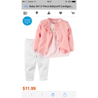 Set 3 chi tiết bé trai, gái carters