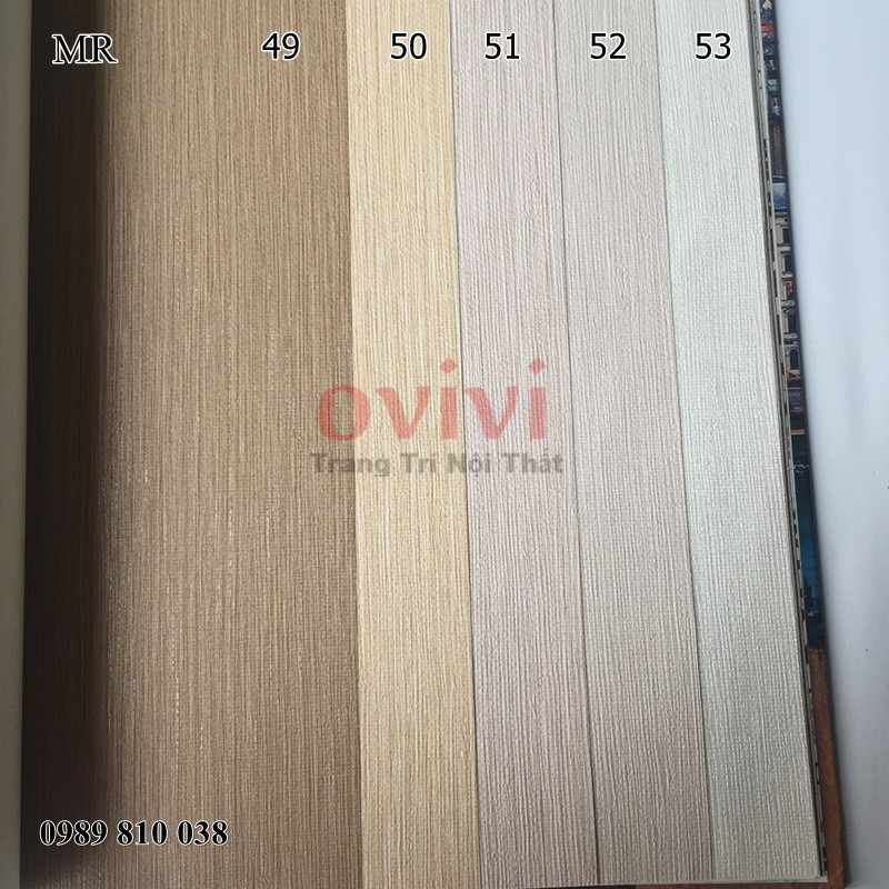 Giấy Dán Tường Phòng Ngủ Giả Vân Vải MR Lụa Không Keo Khổ 53cm Màu Trắng, Vàng Kem, Ghi