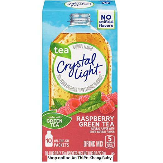 Hộp bột trái cây Crystal light vị trà xanh dâu rừng dành cho người ăn kiêng