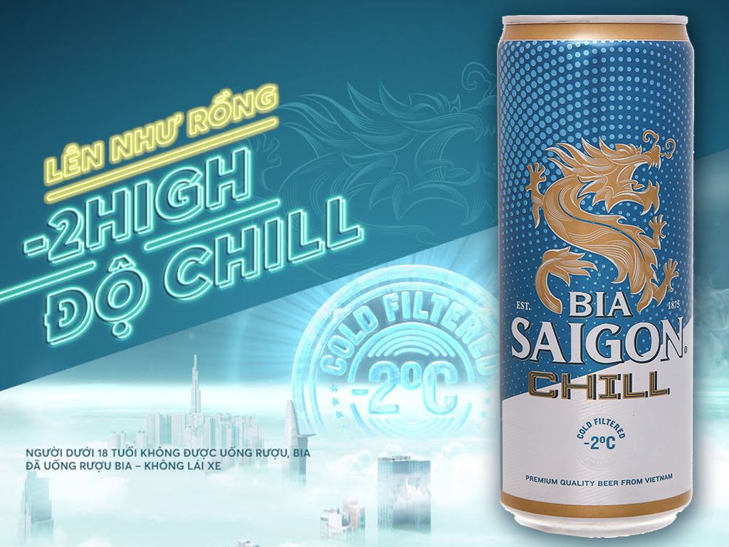 Thùng 24 lon bia Sài Gòn Chill 330ml / Lốc 6 lon bia SAIGON Chill 330ml