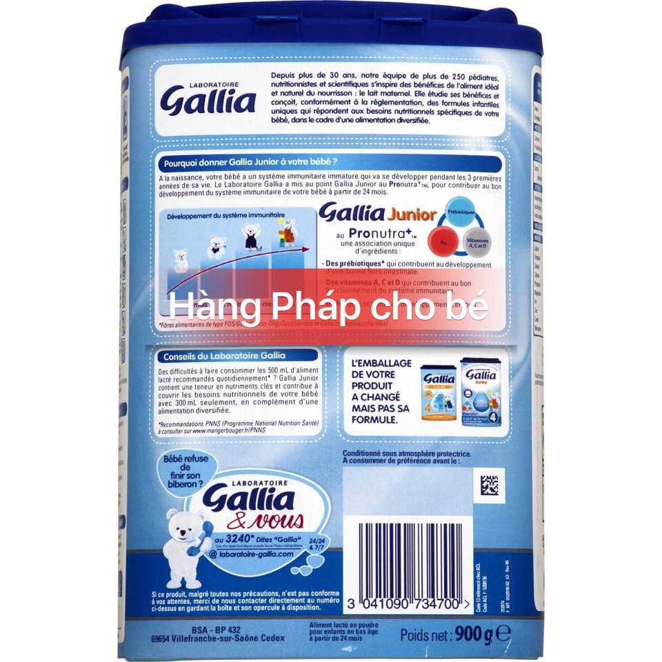 Sữa Galia junior 4 (Từ 24-60 tháng) (900gr) hạn sử dụng 11/2019