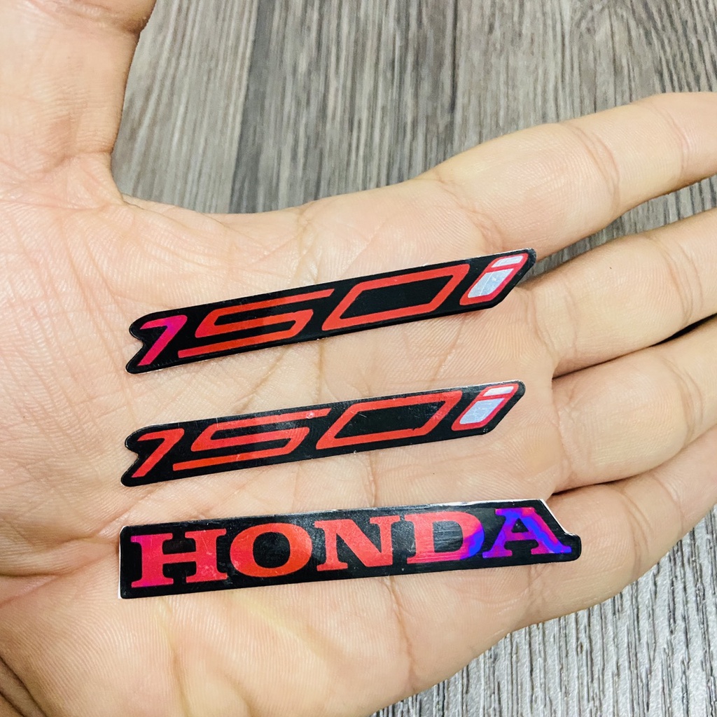 Combo 3 tem logo Honda 150i chất liệu chrome đỏ 7 màu dán Vario, Click, AB, Vision