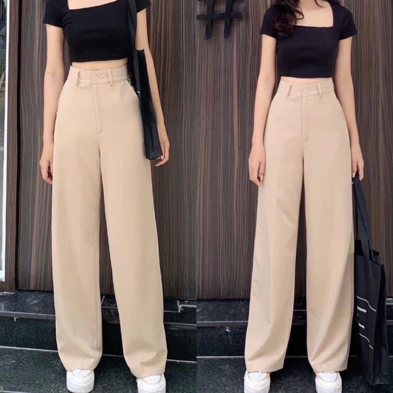 Quần Ống Rộng Culottes Chất Tuyết Mưa Suông Dài 100cm