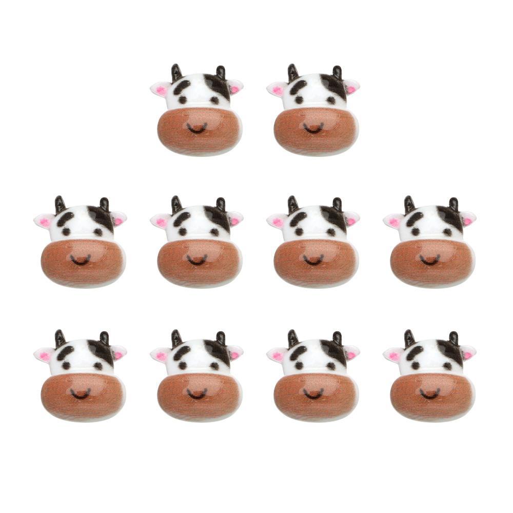 ME Set 10 Phụ Kiện Trang Trí Móng Tay Hình Bò Hoạt Hình Dễ Thương