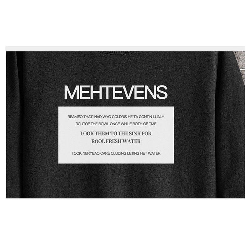 Youth Personality Printed Men's Crew Neck Sweatshirt