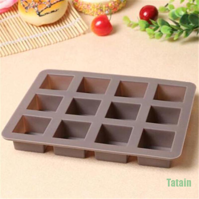 Khuôn silicone tạo hình làm xà phòng/chocolate hình vuông DIY