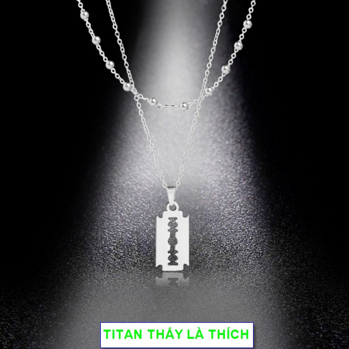 Dây chuyền 2 tầng đẹp titan nữ mặt nhiều kiểu xinh tươi - Hàng titan vàng trắng sáng bóng đẹp - Cam kết 1 đổi 1 nếu đen